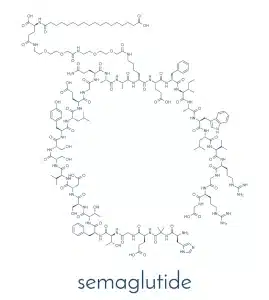 Semaglutide diabetes drug molecule